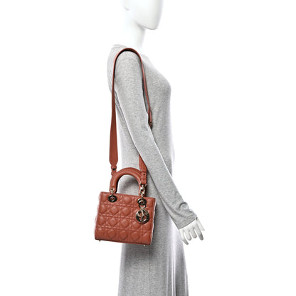 Christian Dior Lambskin Cannage Small My ABCDior Lady Dior Rust 2 of 10