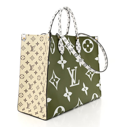 Louis Vuitton Monogram Giant Onthego GM Kaki Beige 3 of 11