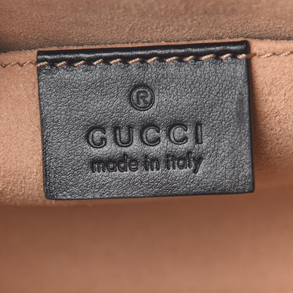 Gucci Calfskin Matelasse Mini GG Marmont Chain Shoulder Bag Black 6 of 9