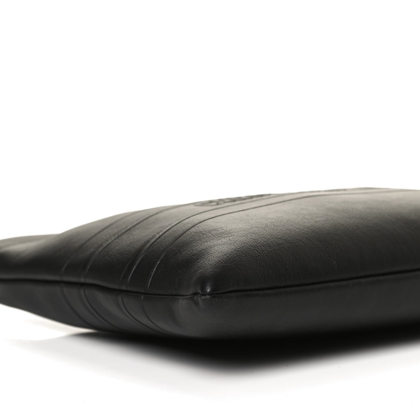 Calfskin Medium Diordouble Zip Pouch Black