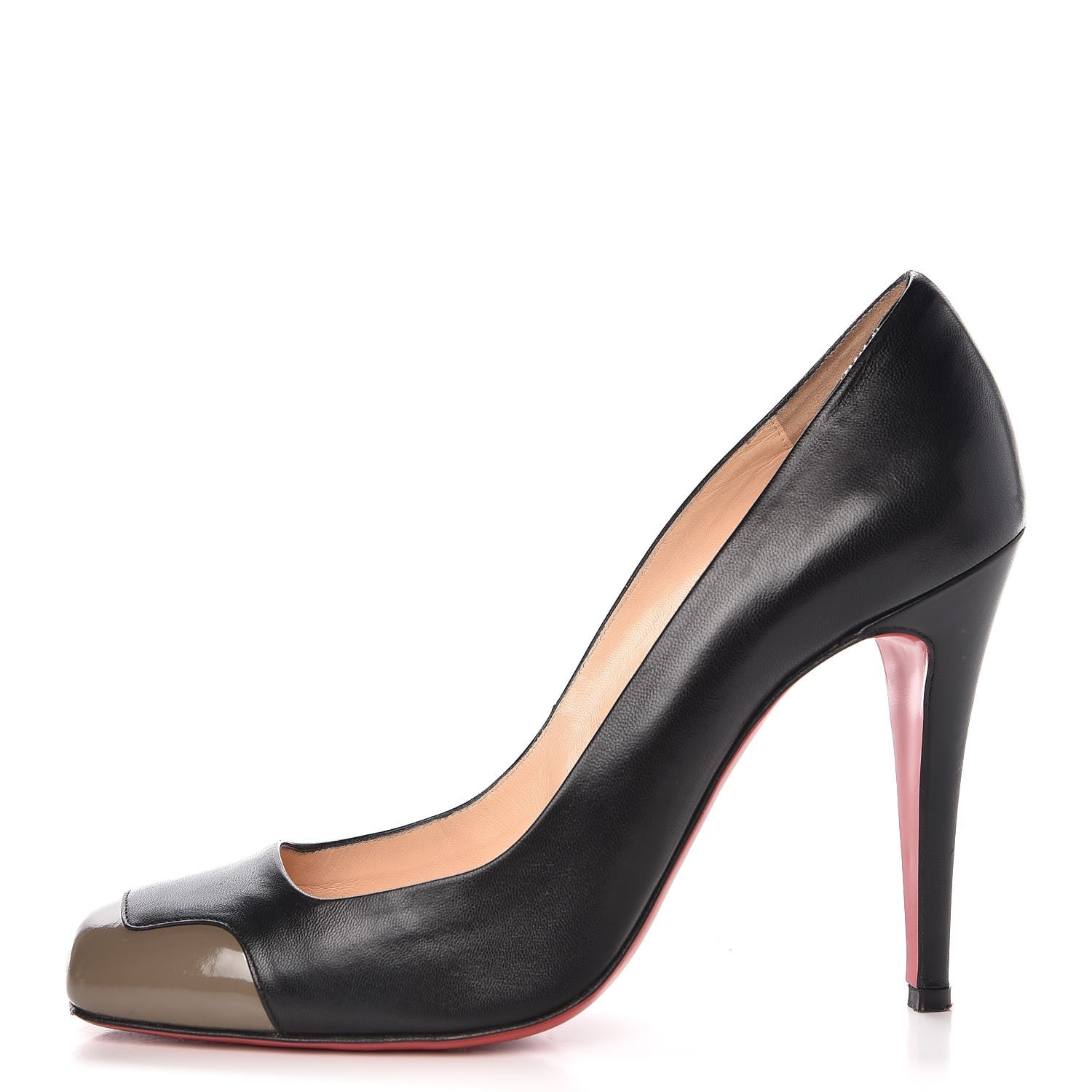 Christian Louboutin Patent Nappa Lady Grant 100 Cap Toe Pumps 40 Grey Black 1 of 16