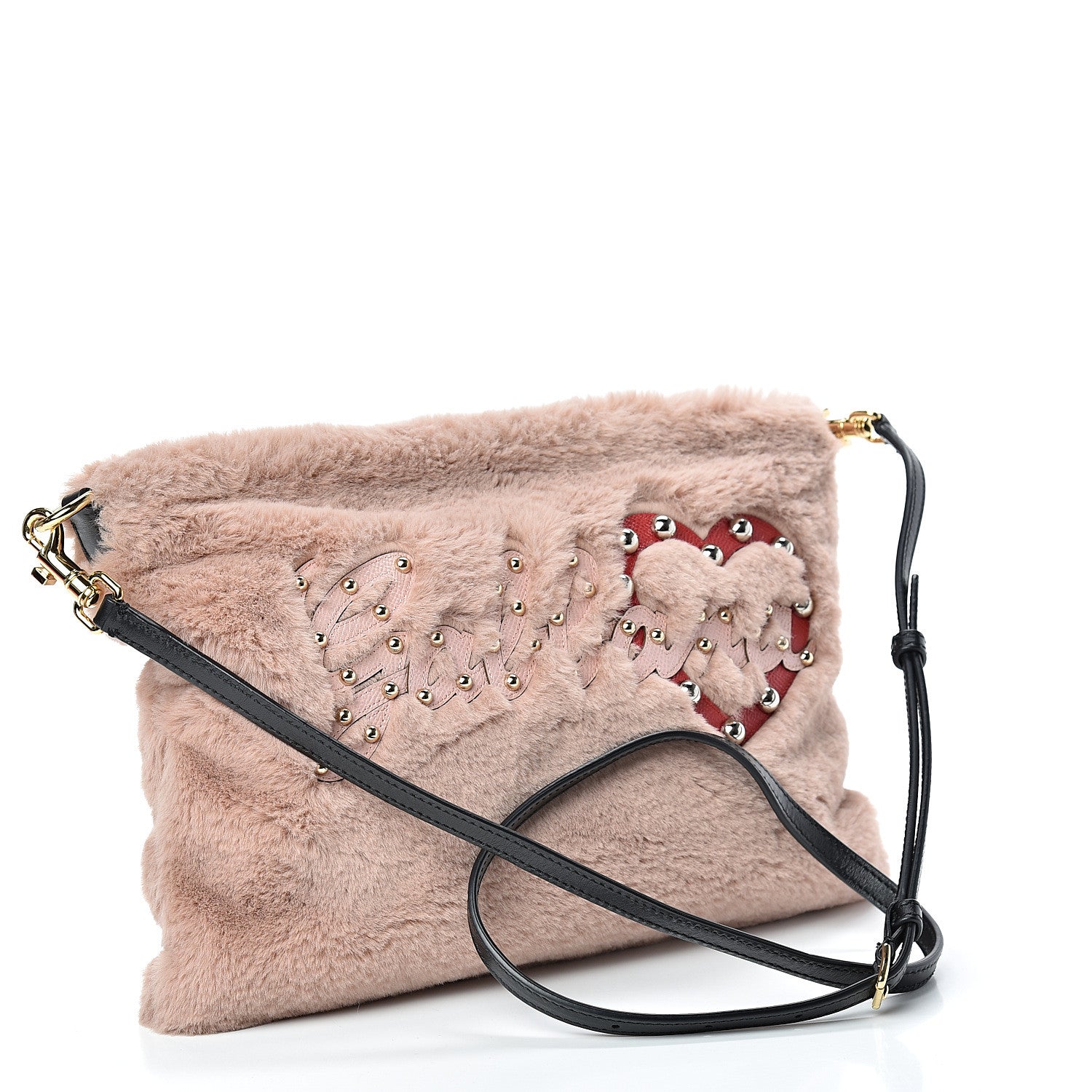 Dolce & Gabbana EcoFur Embellished Cleo Crossbody Powder Pink 2 of 10