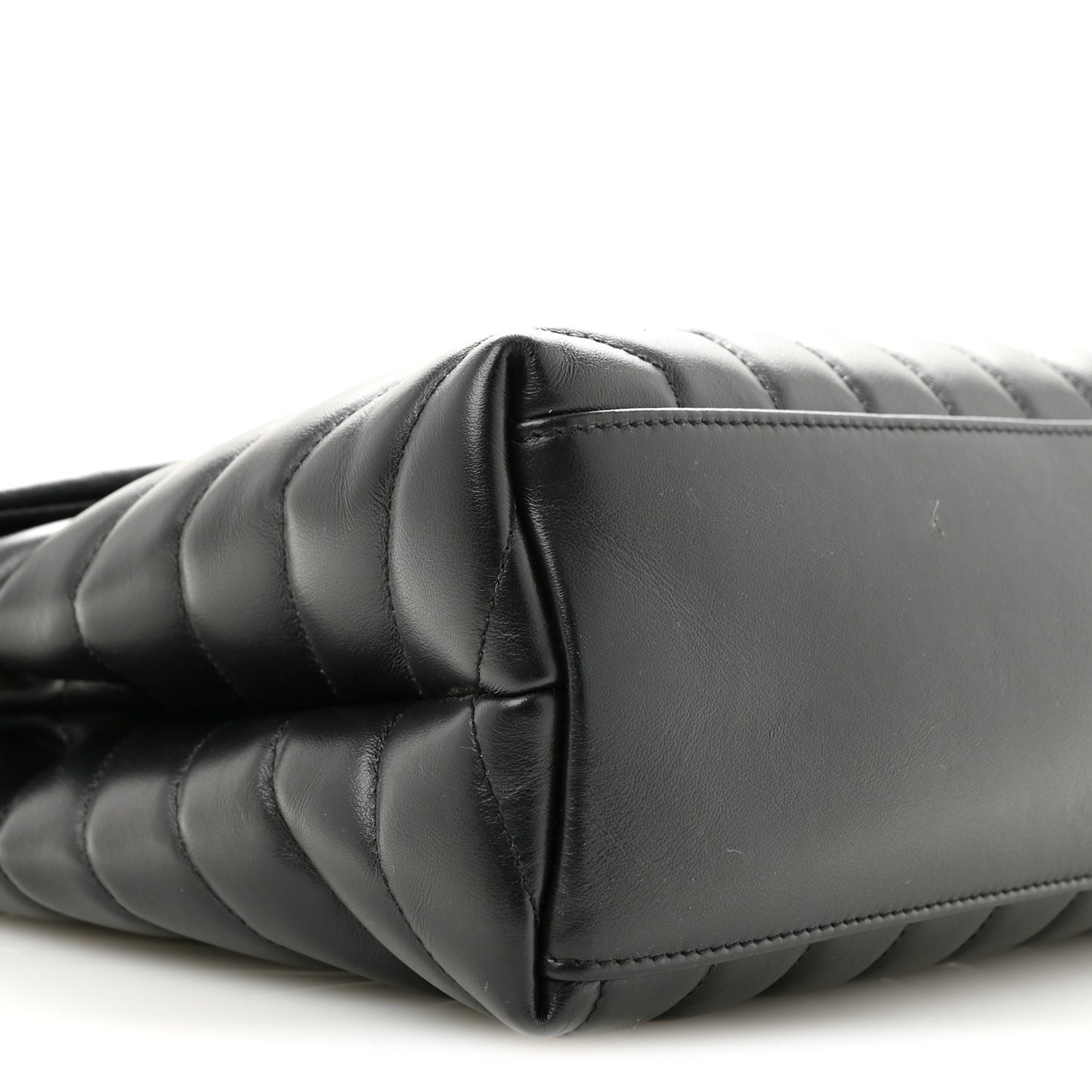 Calfskin Y Quilted Monogram Monochrome Medium Loulou Chain Satchel Black