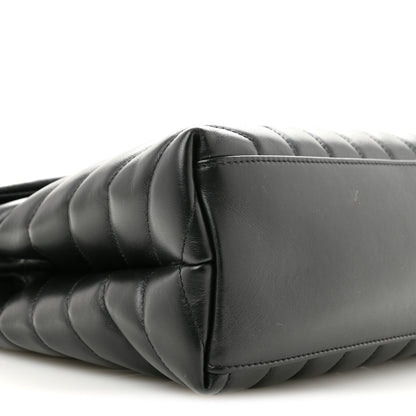 Saint Laurent Calfskin Y Quilted Monogram Monochrome Medium Loulou Chain Satchel Black 9 of 11