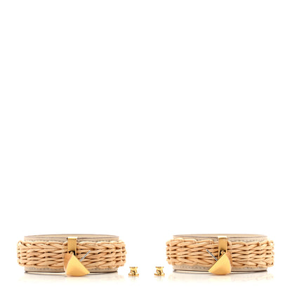 Hermes Wicker Swift Medor Picnic Earrings GM Nata 3 of 6