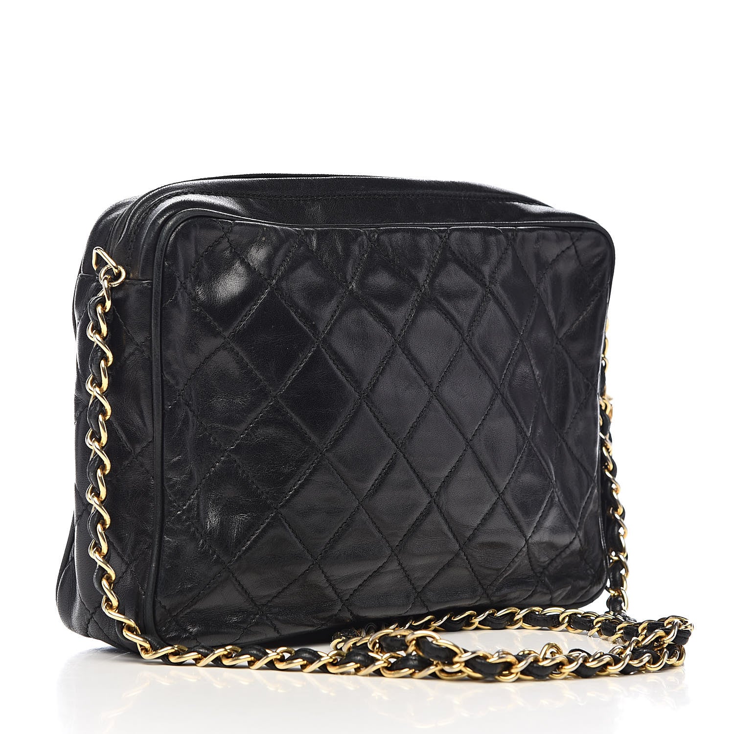 Chanel Lambskin Quilted CC Tassel Camera Case Black 3 of 16