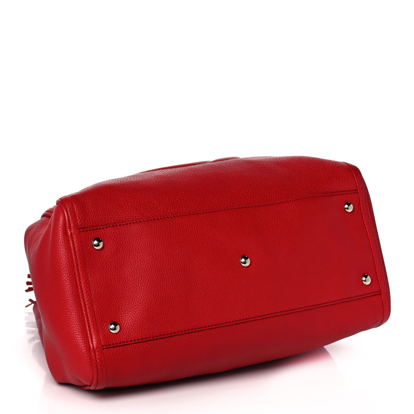 Pebbled Calfskin Medium Soho Shoulder Bag Red