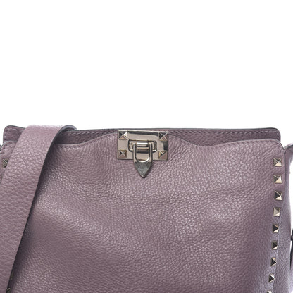 Valentino Garavani Pebbled Calfskin Small Rockstud Flip-Lock Messenger Bag Dark Mauve 9 of 9