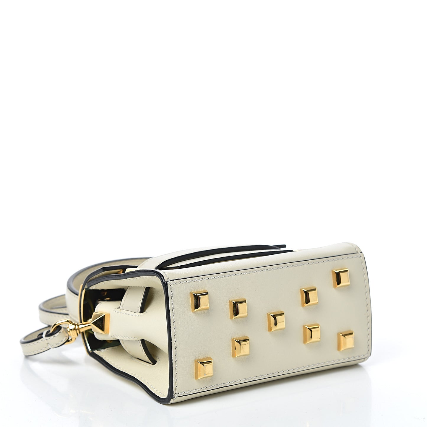 Vitello Mini My Rockstud Frame Bag Light Ivory