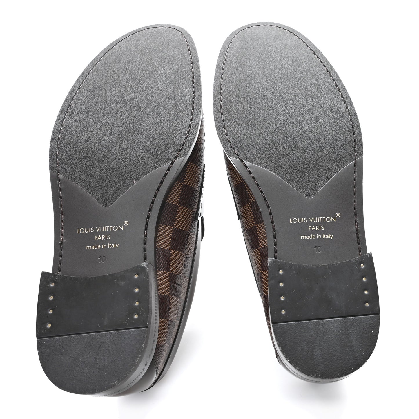 Damier Ebene Calfskin Mens Major Loafers 10