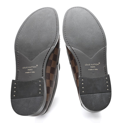 Louis Vuitton Damier Ebene Calfskin Mens Major Loafers 10 6 of 9