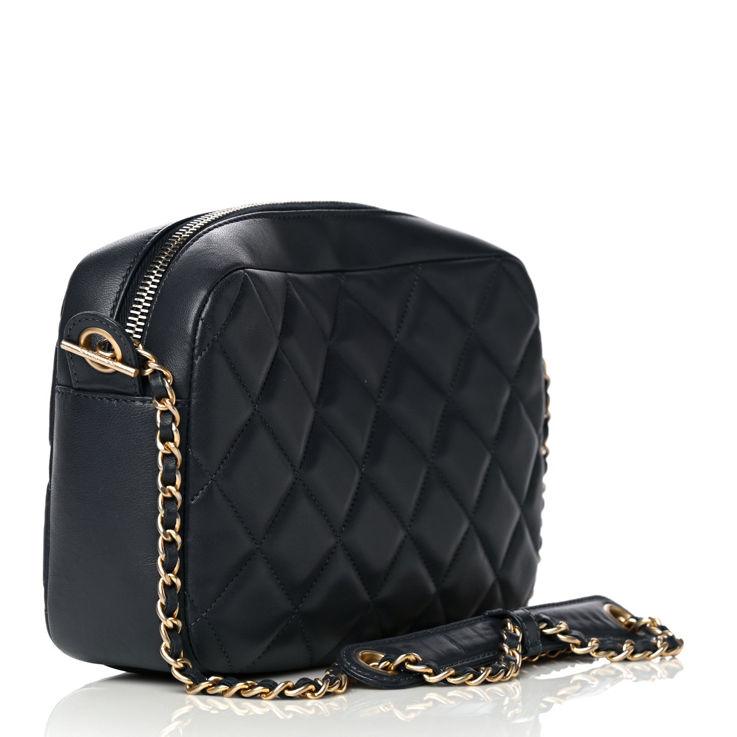 Lambskin Diamond CC Small Camera Case Dark Blue