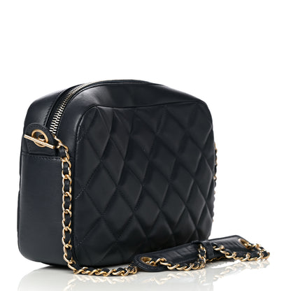 Chanel Lambskin Diamond CC Small Camera Case Dark Blue 3 of 11