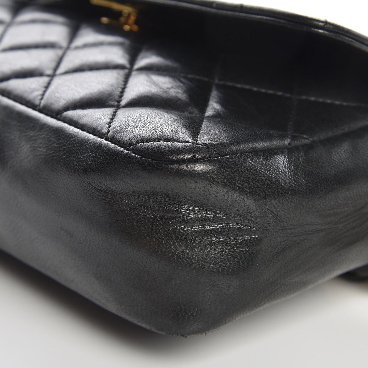 Lambskin Quilted Mini Rectangular Flap Black