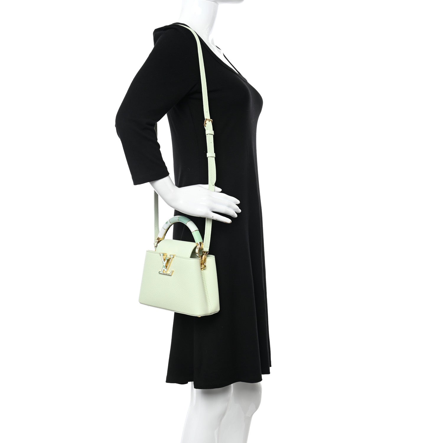 Louis Vuitton Taurillon Karung Mini Capucines Vert D'eau Green 2 of 10