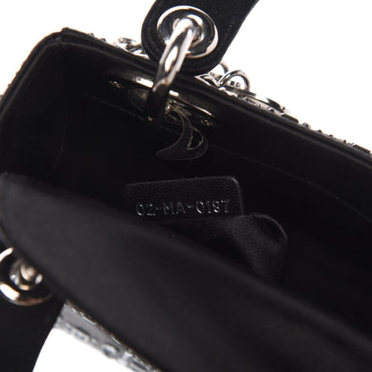 Christian Dior Satin Crystal Cannage Mini Lady Dior Black 9 of 10