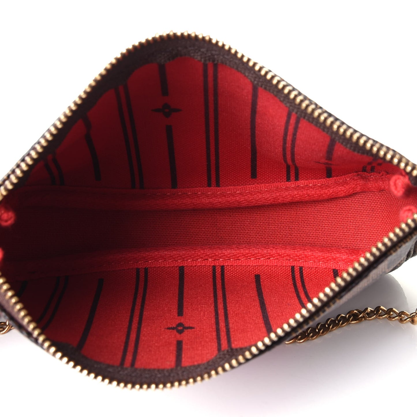 Damier Ebene Complice Trunks and Bags Mini Pochette Accessories Red