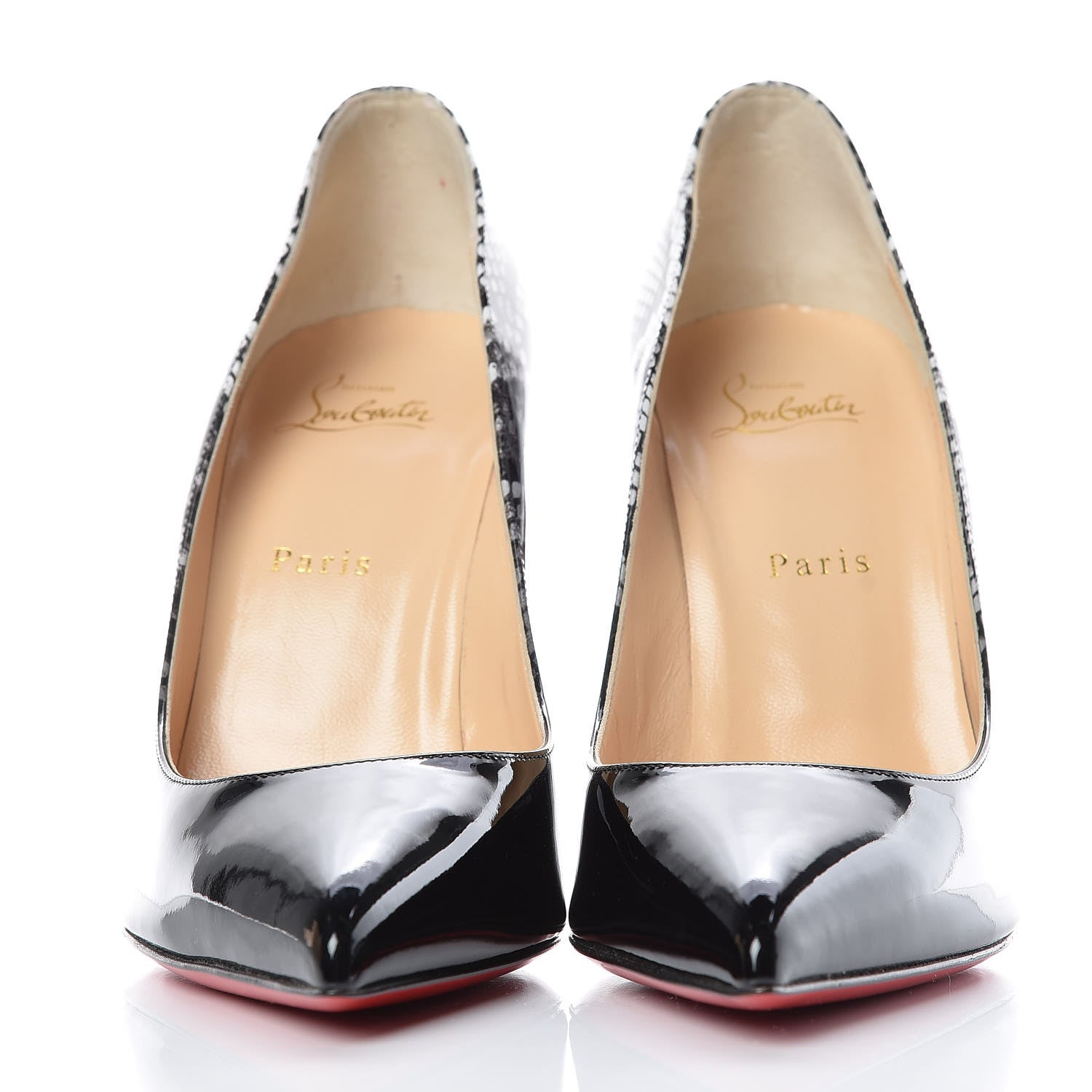 Christian Louboutin Patent Degrade Snakeskin Printed Pigalle Follies 100 Pumps 40.5 Black Roccia 2 of 8