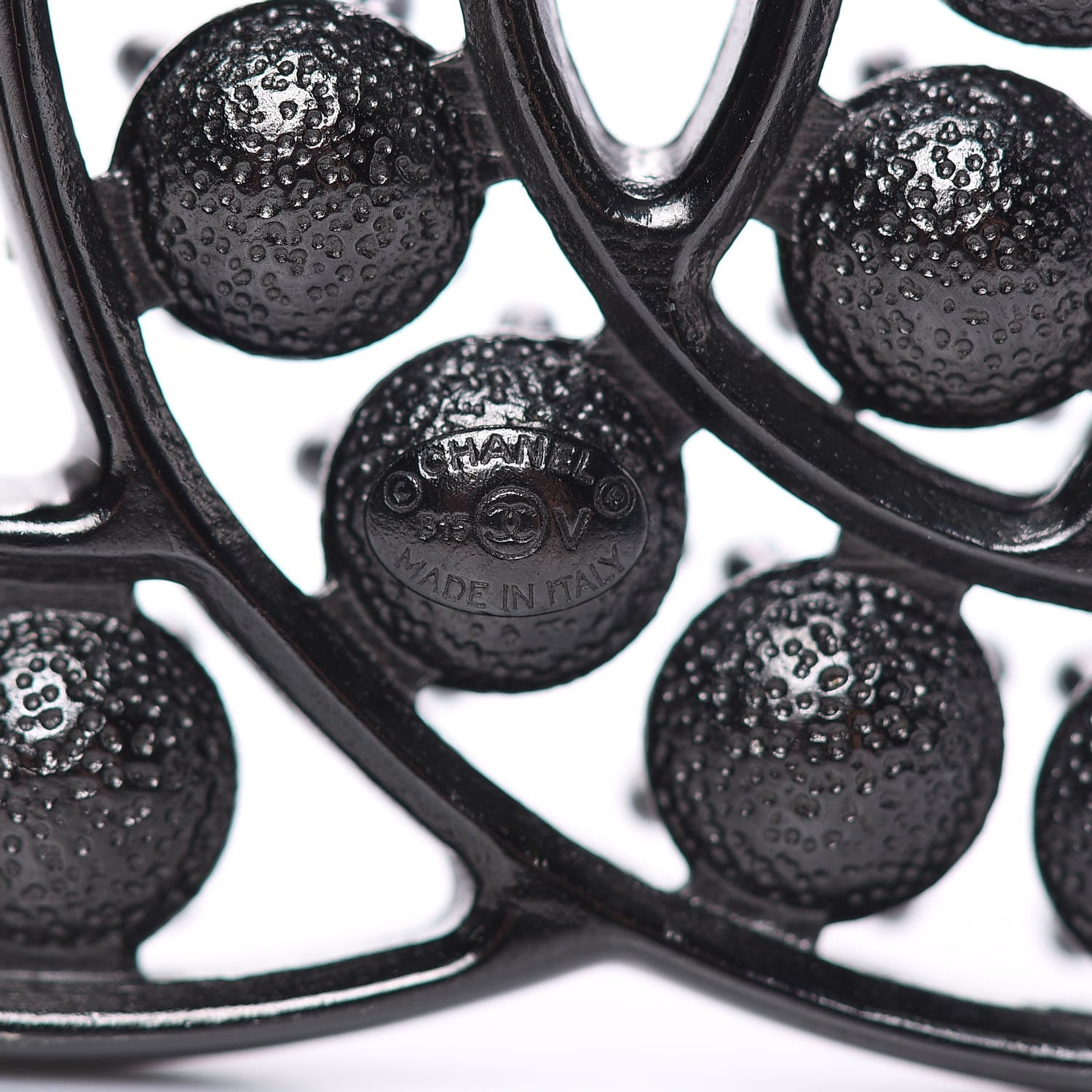 Chanel Crystal CC Brooch Black 4 of 5