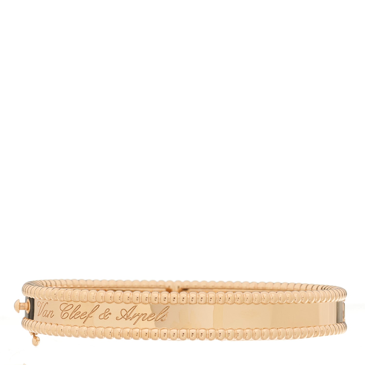 Van Cleef & Arpels 18K Rose Gold Perlee Signature Bangle Bracelet XS 2 of 4