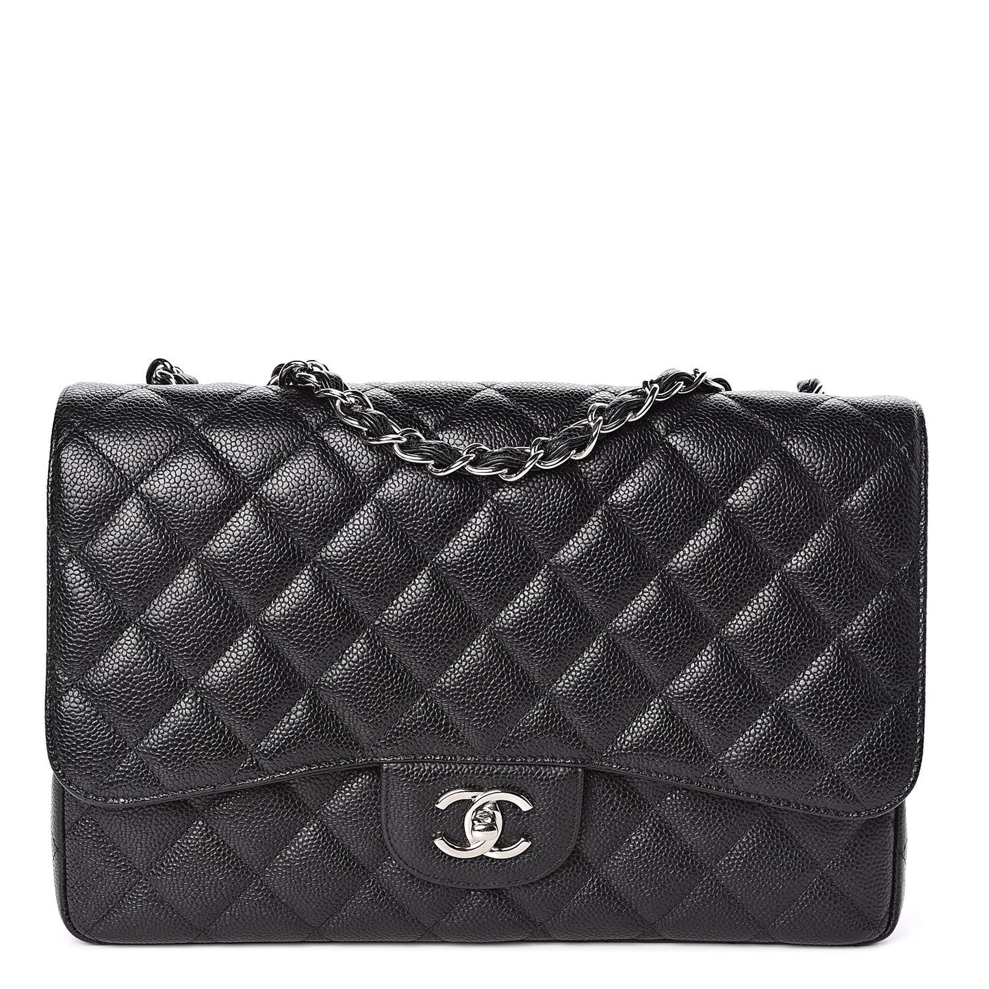 Caviar Quilted Jumbo Single Flap Black