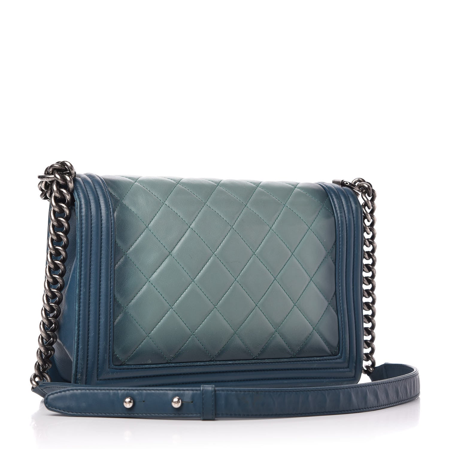 Chanel Calfskin Ombre Faded Quilted New Medium Boy Flap Green 3 of 10