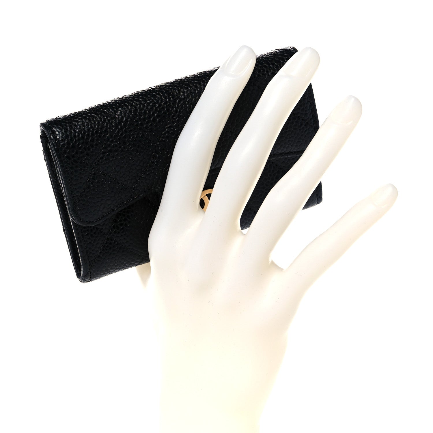 Chanel Caviar Quilted Flap Card Holder Wallet Black 2 of 9