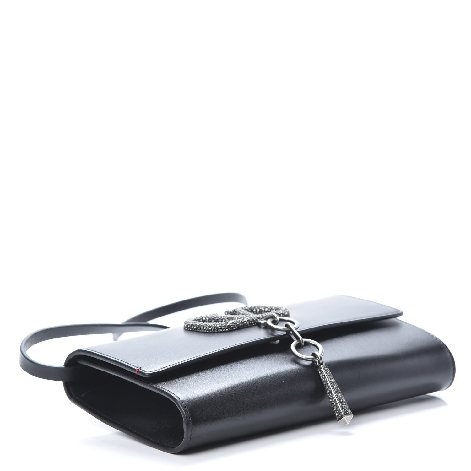 Valentino Garavani Calfskin VCase Chain Wallet Black 4 of 12