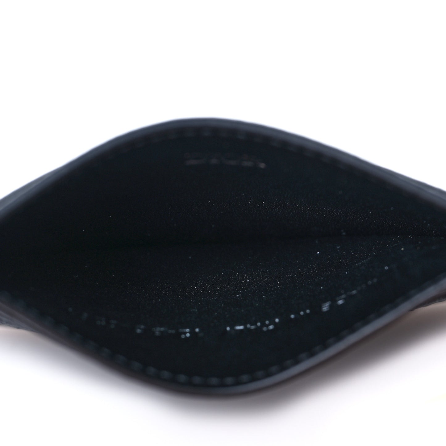 Grained Calfskin Card Holder Black