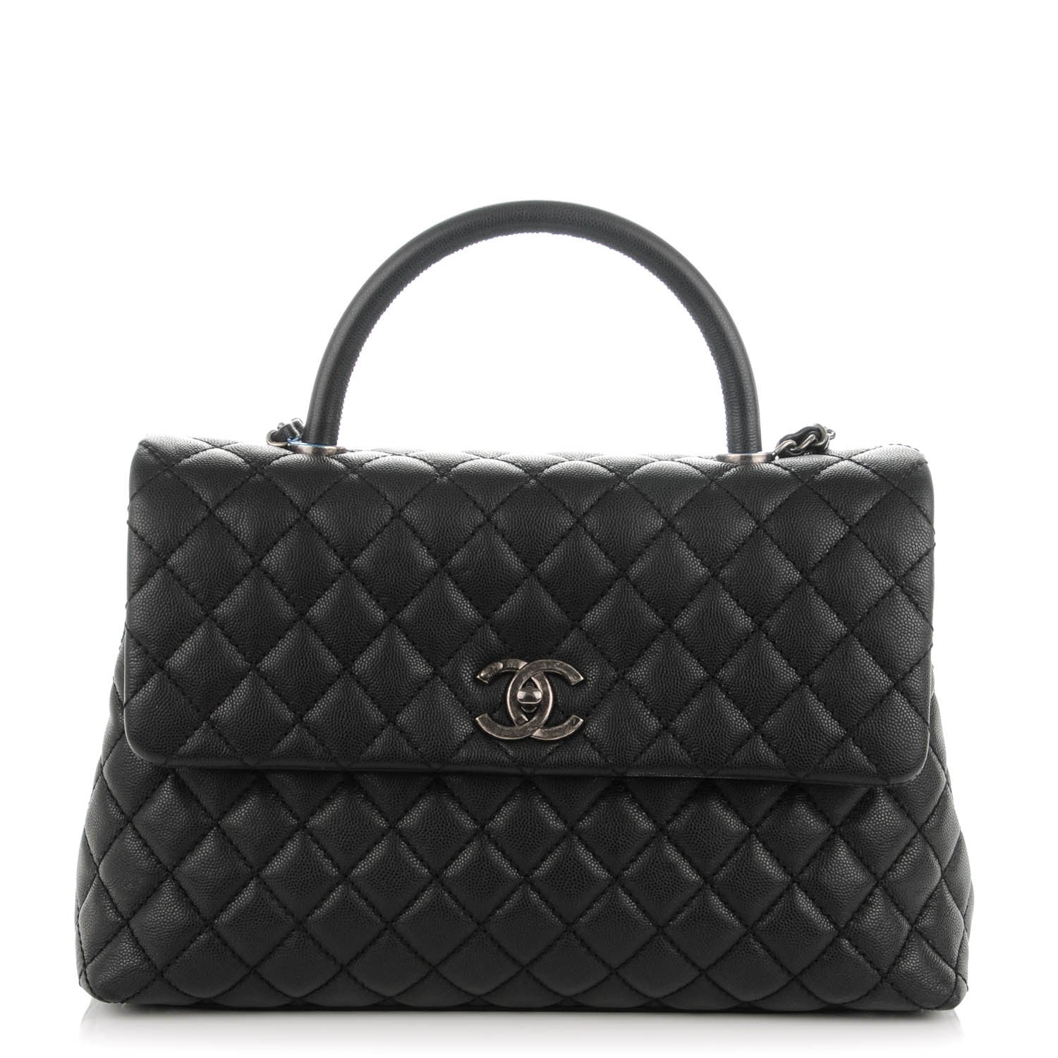 Chanel Caviar Quilted Medium Coco Handle Flap Black 1 of 8