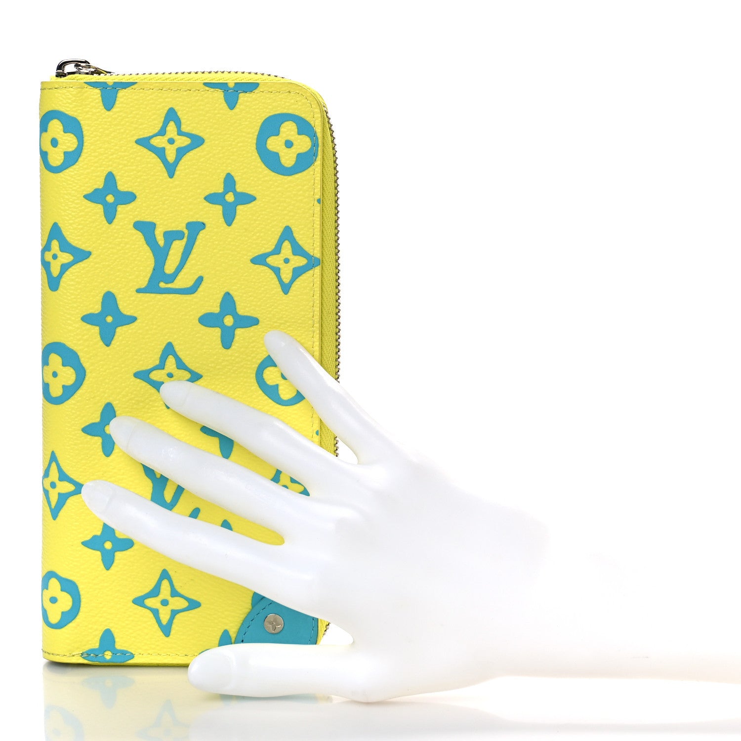 Louis Vuitton Monogram Playground Zippy Vertical Wallet Lime 2 of 8
