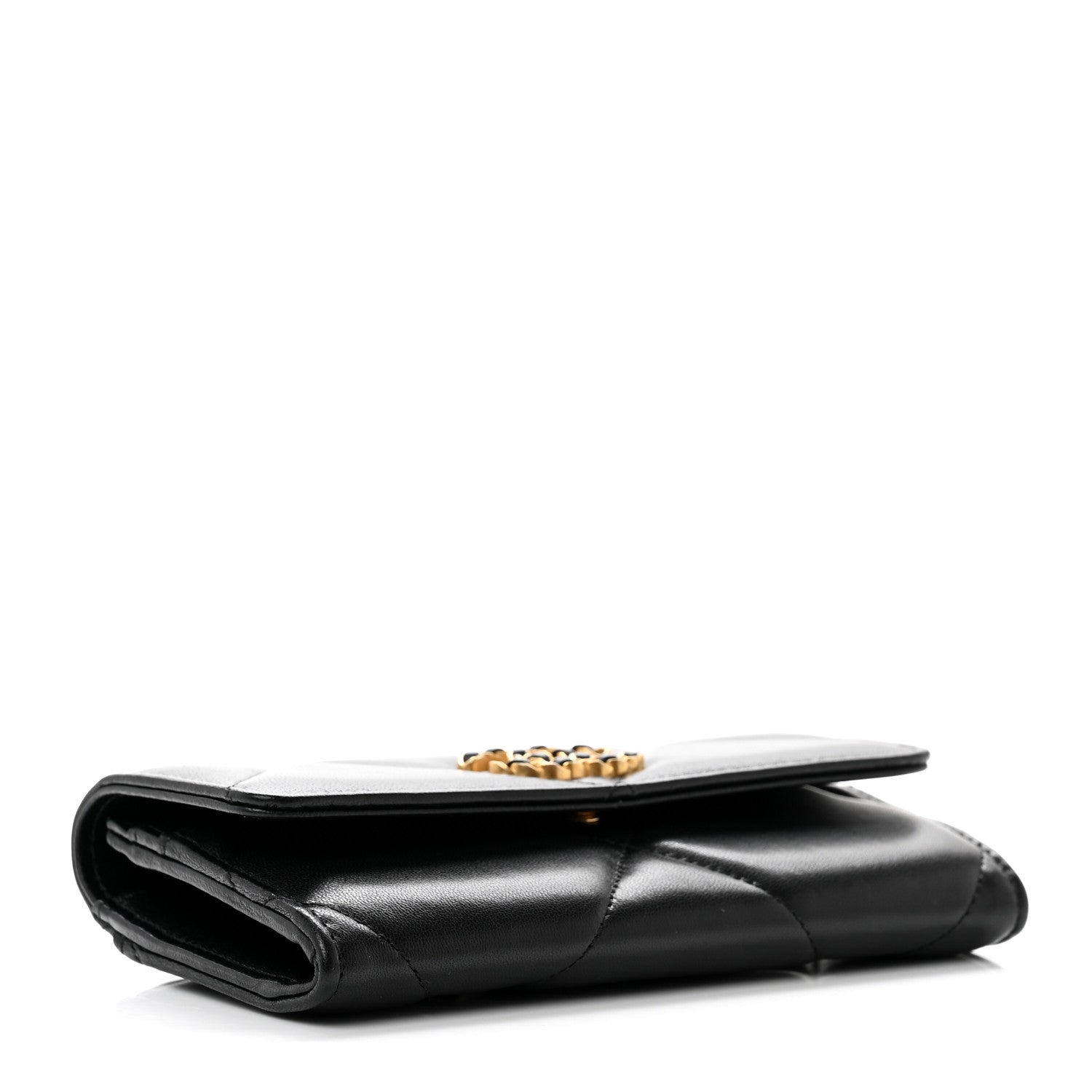 Chanel Lambskin Quilted Chanel 19 Flap Wallet Black 4 of 8