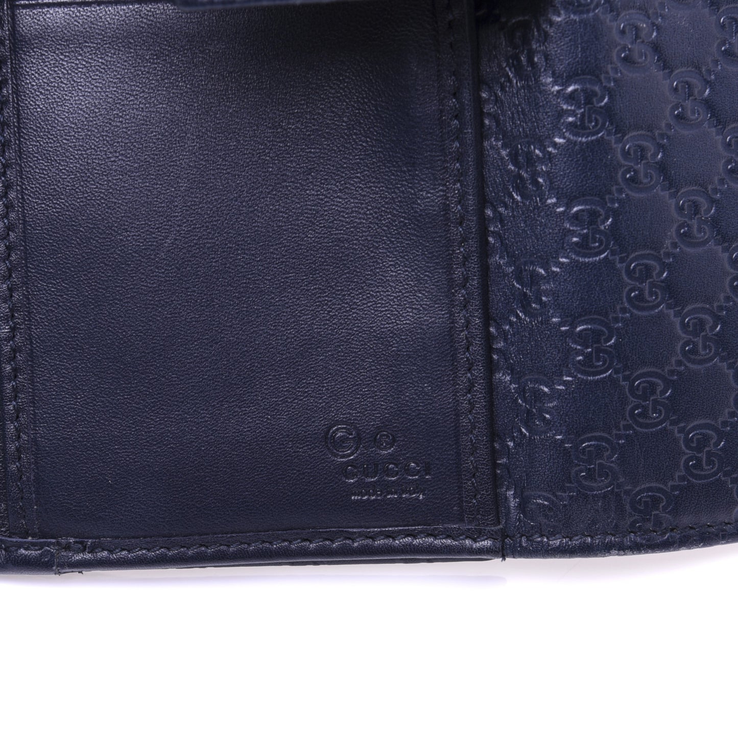 Microguccissima Continental Flap Wallet Navy