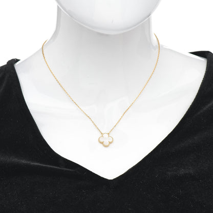 Van Cleef & Arpels 18K Yellow Gold Mother of Pearl Vintage Alhambra Pendant Necklace 2 of 5