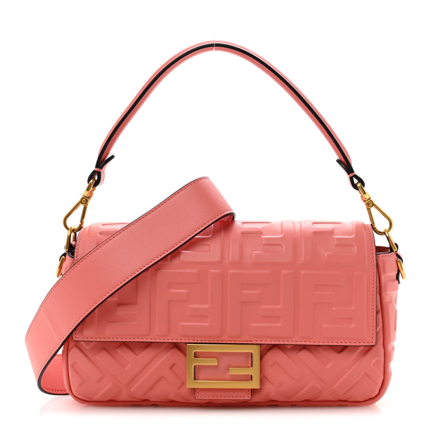 Nappa FF 1974 Embossed Baguette Rosa Pesca
