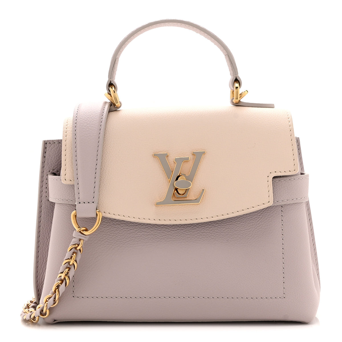 Soft Calfskin Mini Lockme Ever Quartz Greige