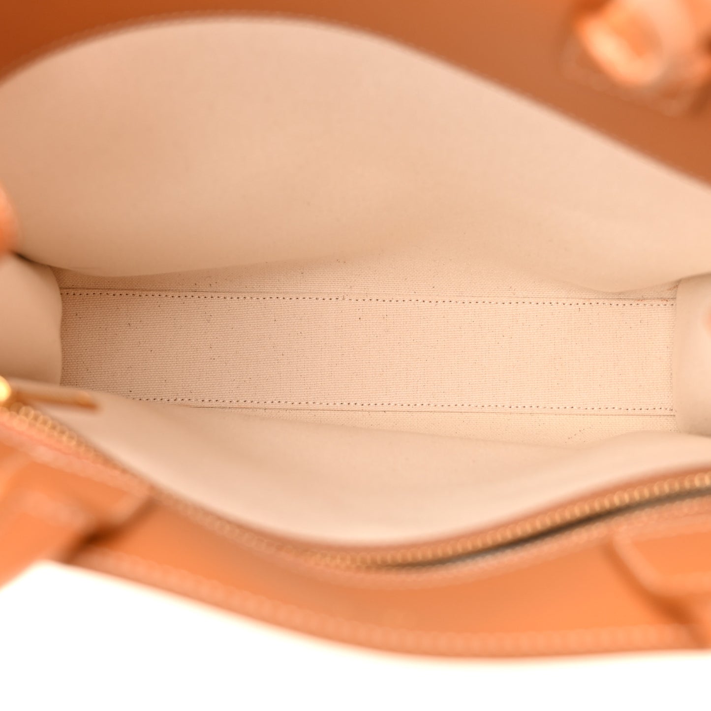 Canvas Calfskin Logo Print Small Vertical Cabas Natural Tan
