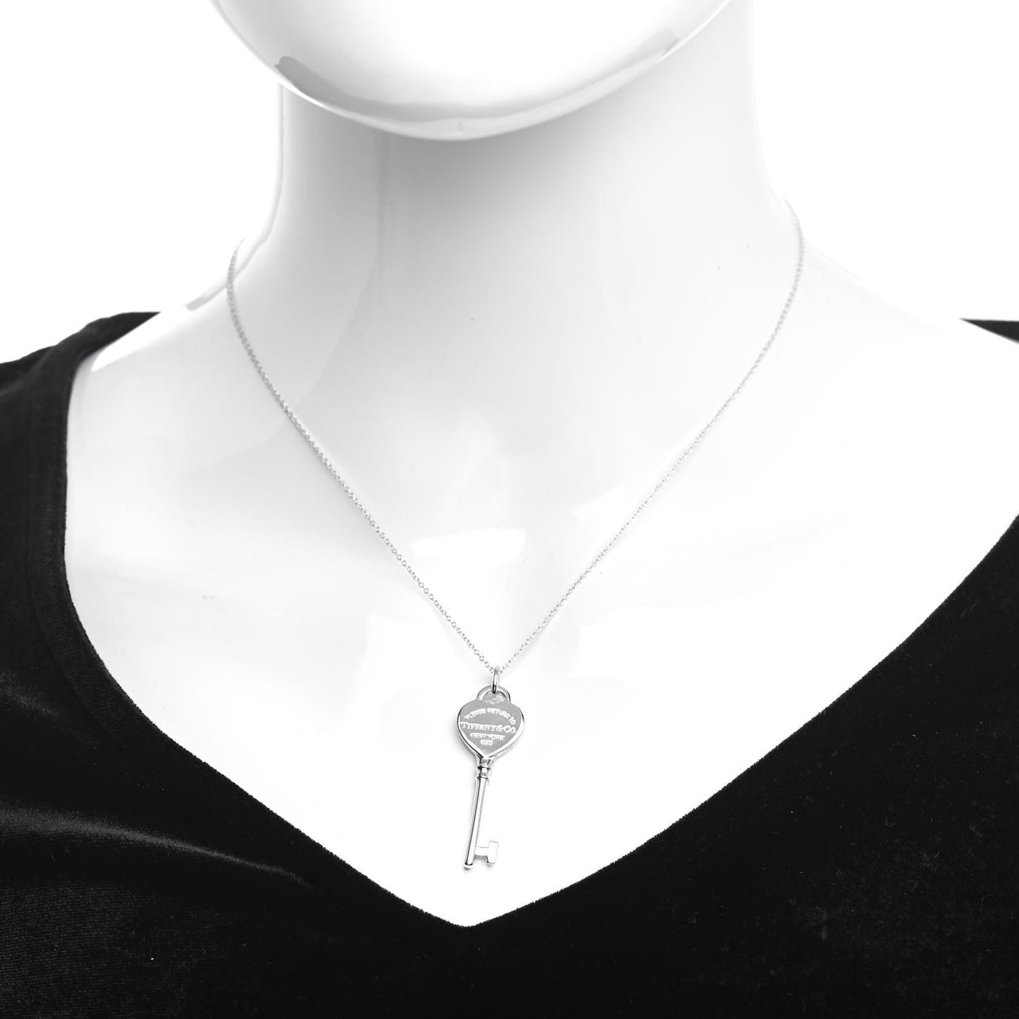 Sterling Silver Return to Tiffany Heart Key Pendant Necklace