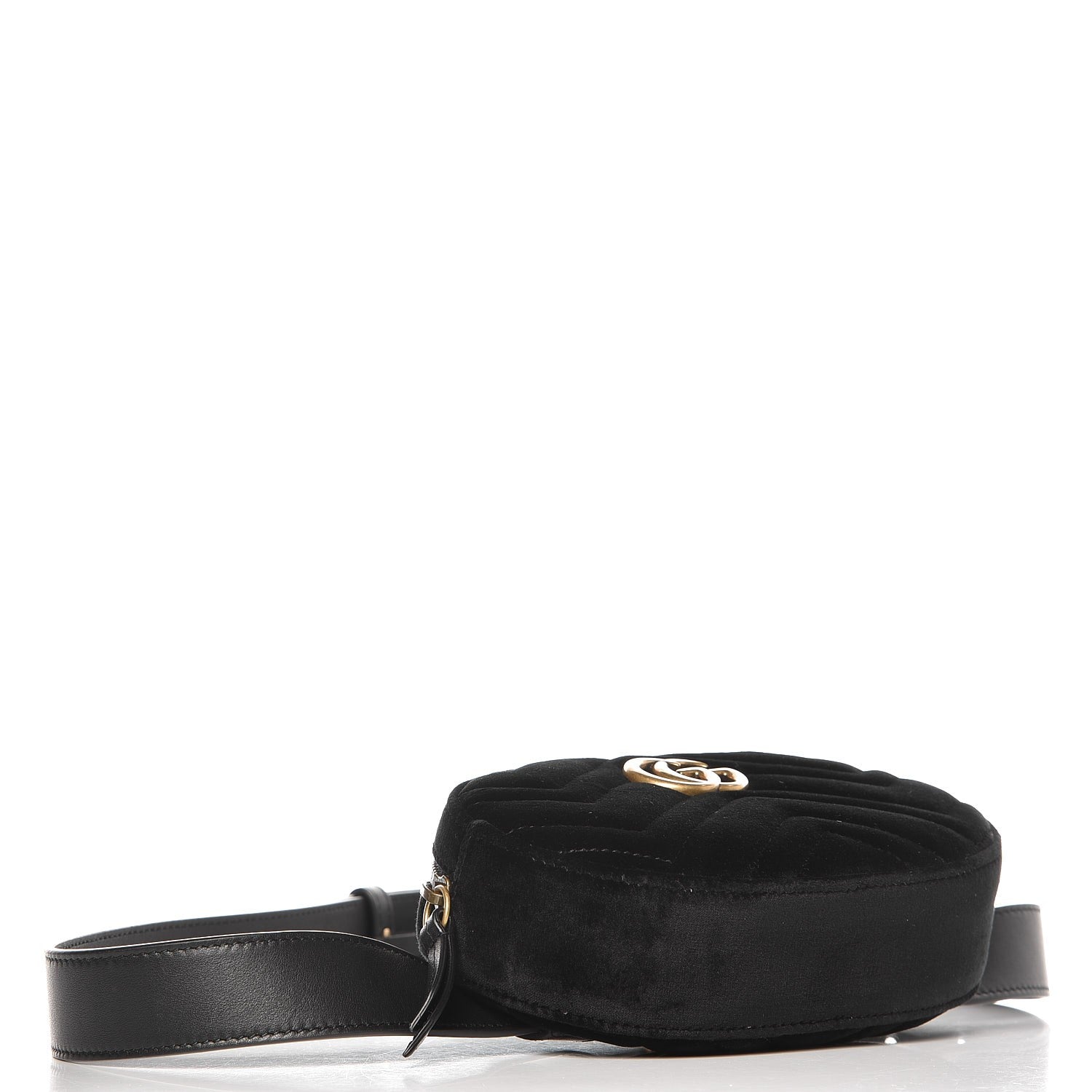 Gucci Velvet Matelasse GG Marmont Belt Bag 85 34 Black 4 of 8