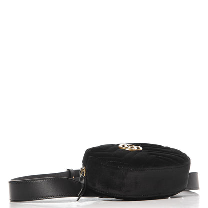 Gucci Velvet Matelasse GG Marmont Belt Bag 85 34 Black 4 of 8