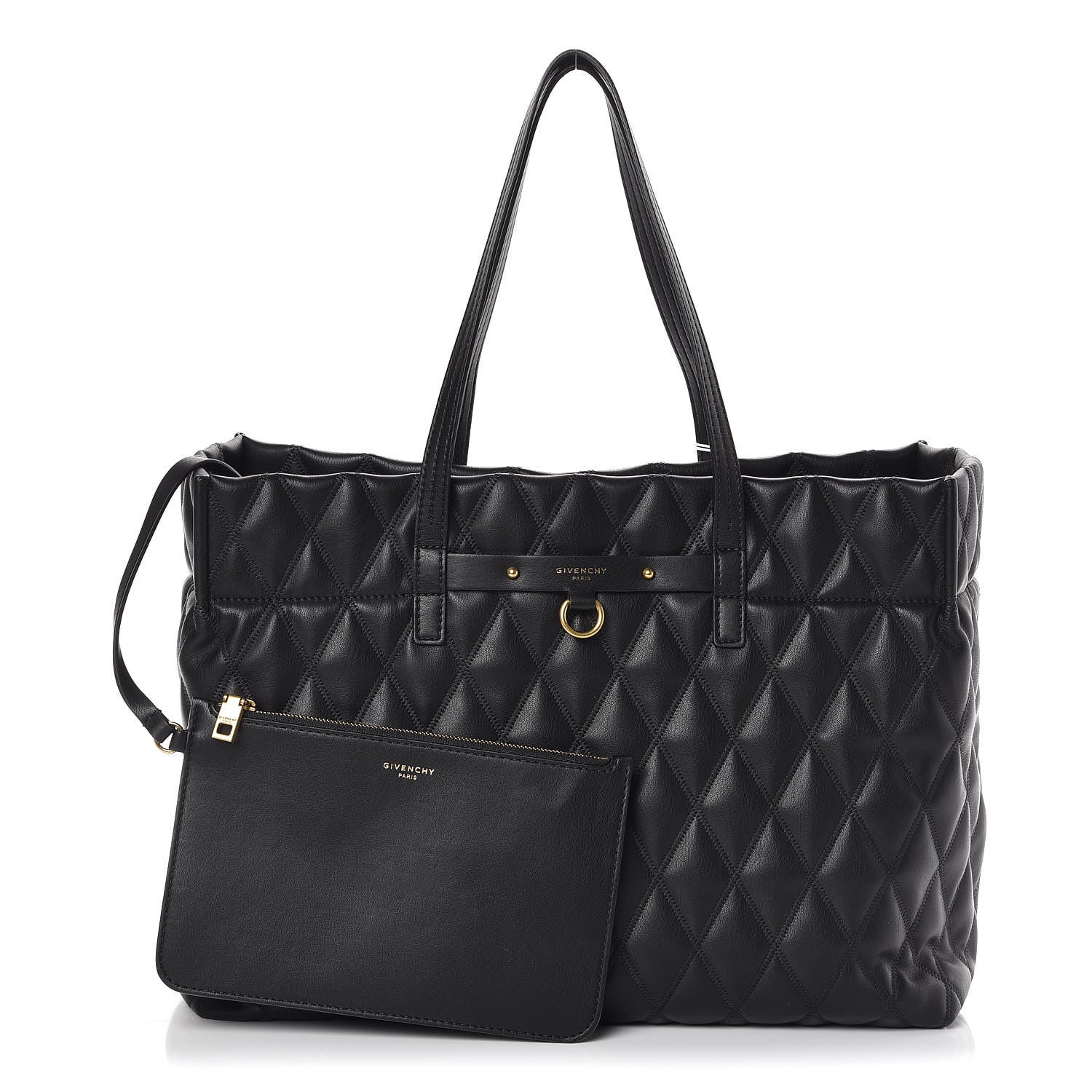 Givenchy Rubber Effect Canvas Quilted Duo Shopper Tote Black 1 of 10
