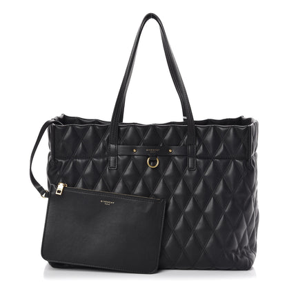 Givenchy Rubber Effect Canvas Quilted Duo Shopper Tote Black 1 of 10