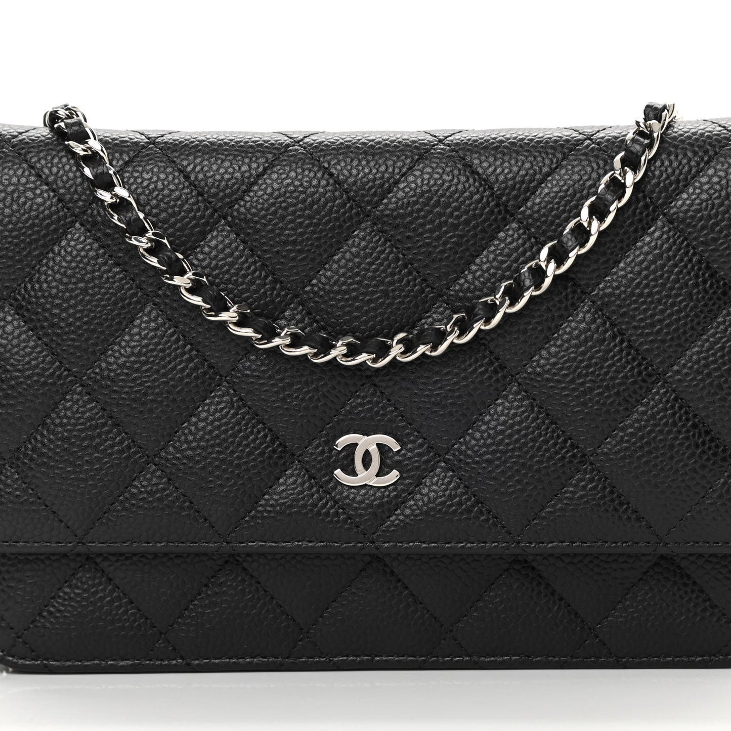 Caviar Quilted Wallet On Chain WOC Black