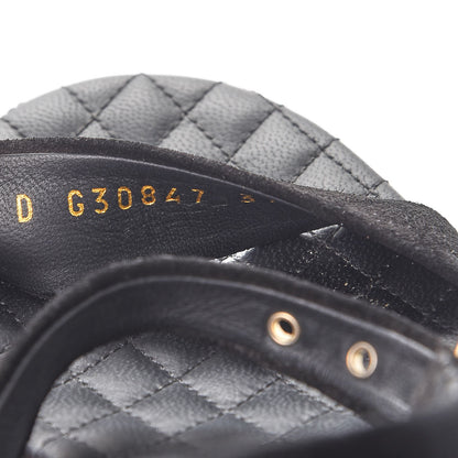 Chanel Suede Platform Wedge Sandals 37.5 Black 10 of 12