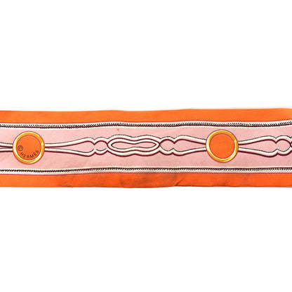 Hermes Silk Maillons Twilly Orange Vieux Rose Gold 5 of 6