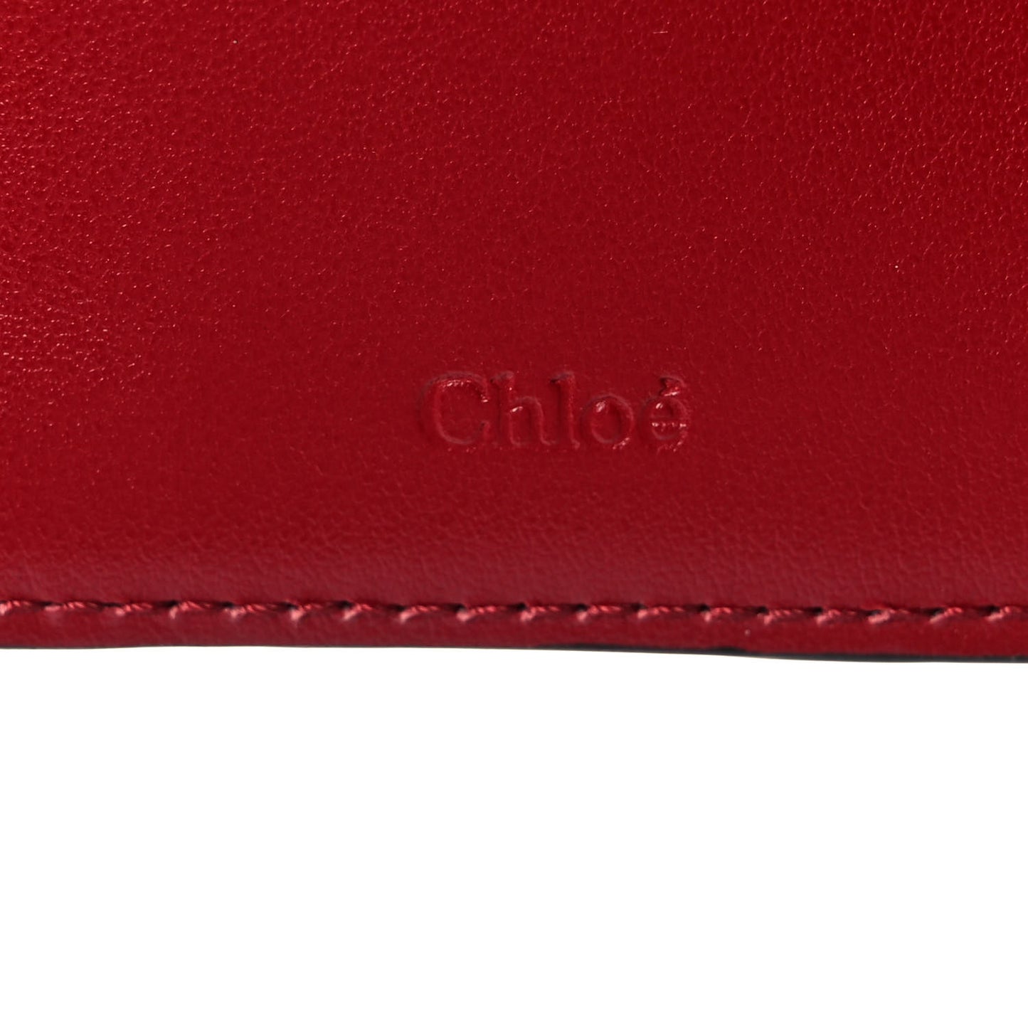 Calfskin Alphabet Compact Wallet Smoked Red