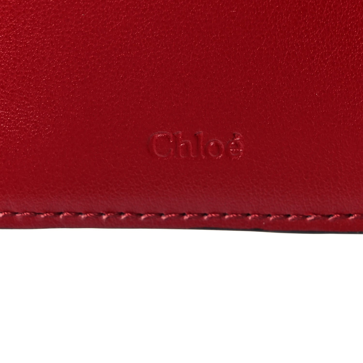 Chloe Calfskin Alphabet Compact Wallet Smoked Red 7 of 11
