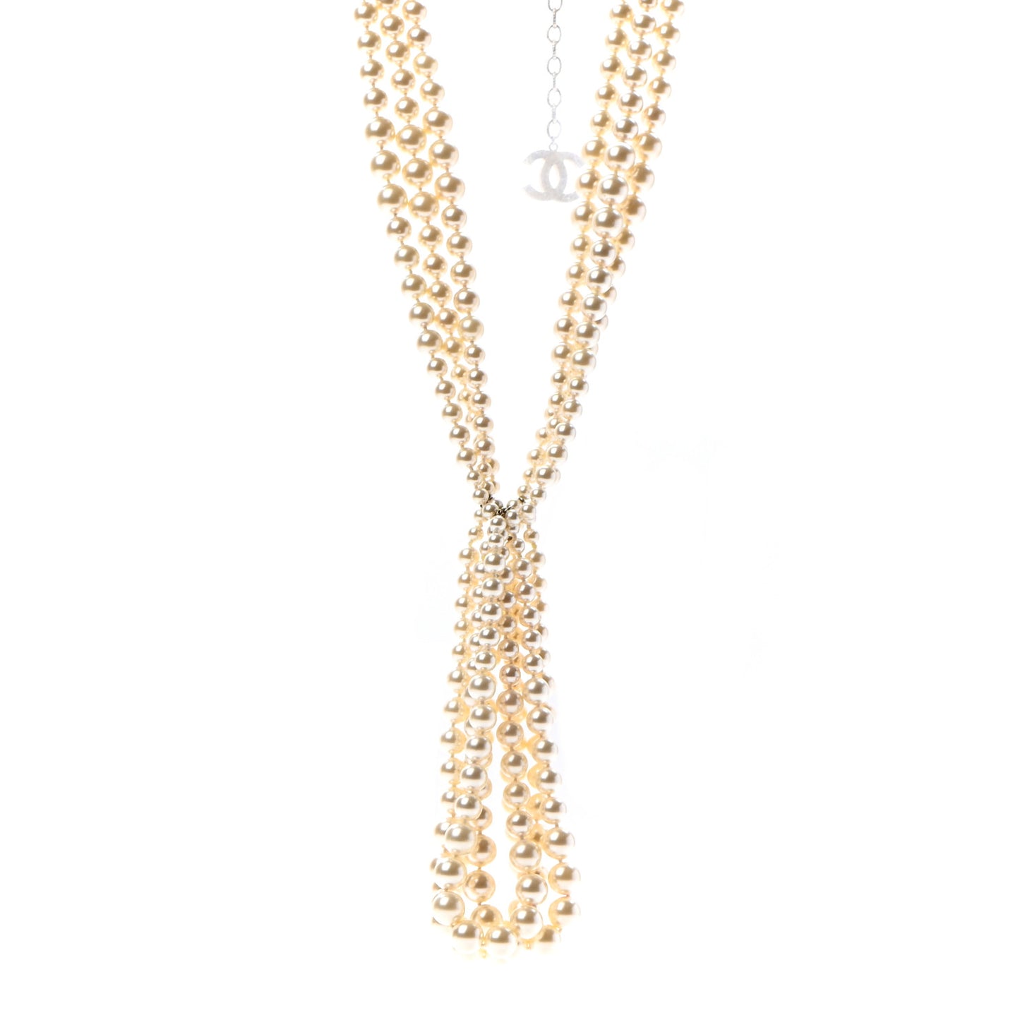 Pearl Multi Strand CC Necklace Gold