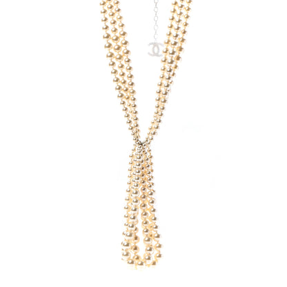Chanel Pearl Multi Strand CC Necklace Gold 1 of 5