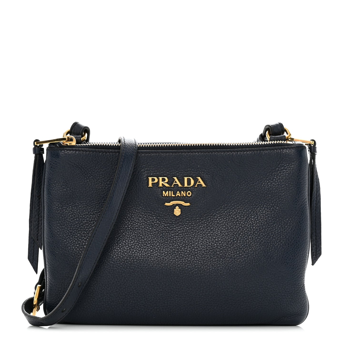 Vitello Phenix Double Zip Crossbody Bag Baltico